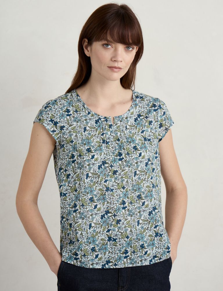 Pure Cotton Floral Top 3 of 5