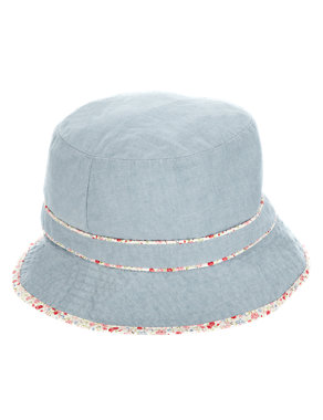 Pure Cotton Floral Trim Pull On Hat Image 2 of 3