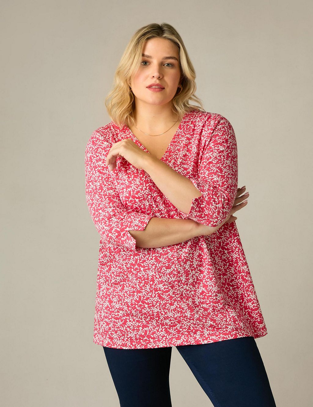 Pure Cotton Floral Tunic 4 of 8