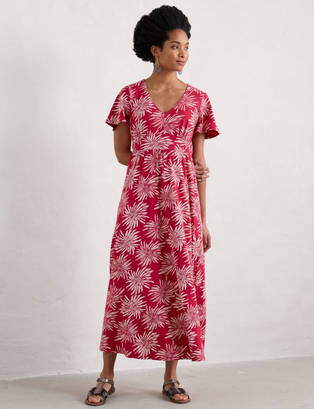Pure Cotton Floral V-Neck Maxi Dress 2 of 5