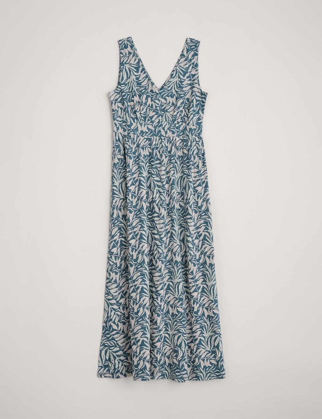 Pure Cotton Floral V-Neck Maxi Waisted Dress 1 of 4