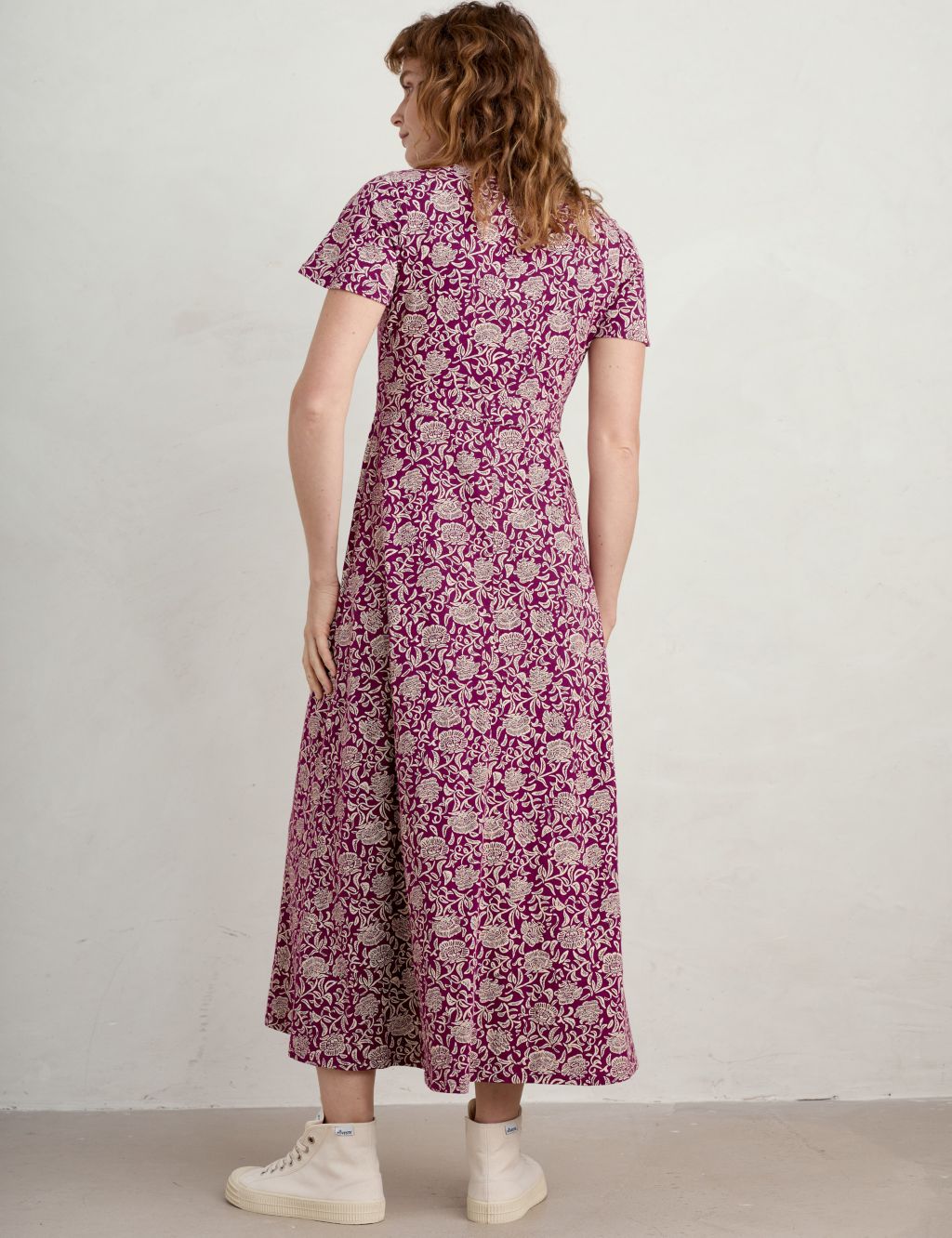 Pure Cotton Floral V-Neck Midaxi Dress 4 of 5