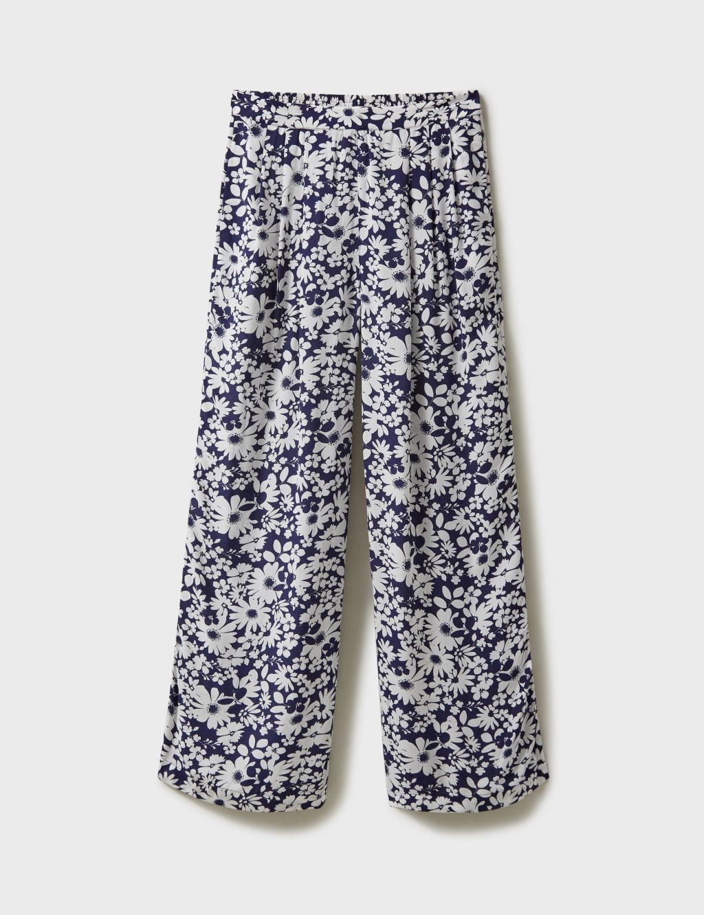 Pure Cotton Floral Wide Leg Trousers 1 of 5