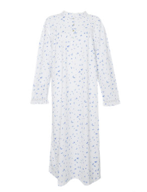 Pure Cotton Floral Winceyette Nightdress Image 2 of 5