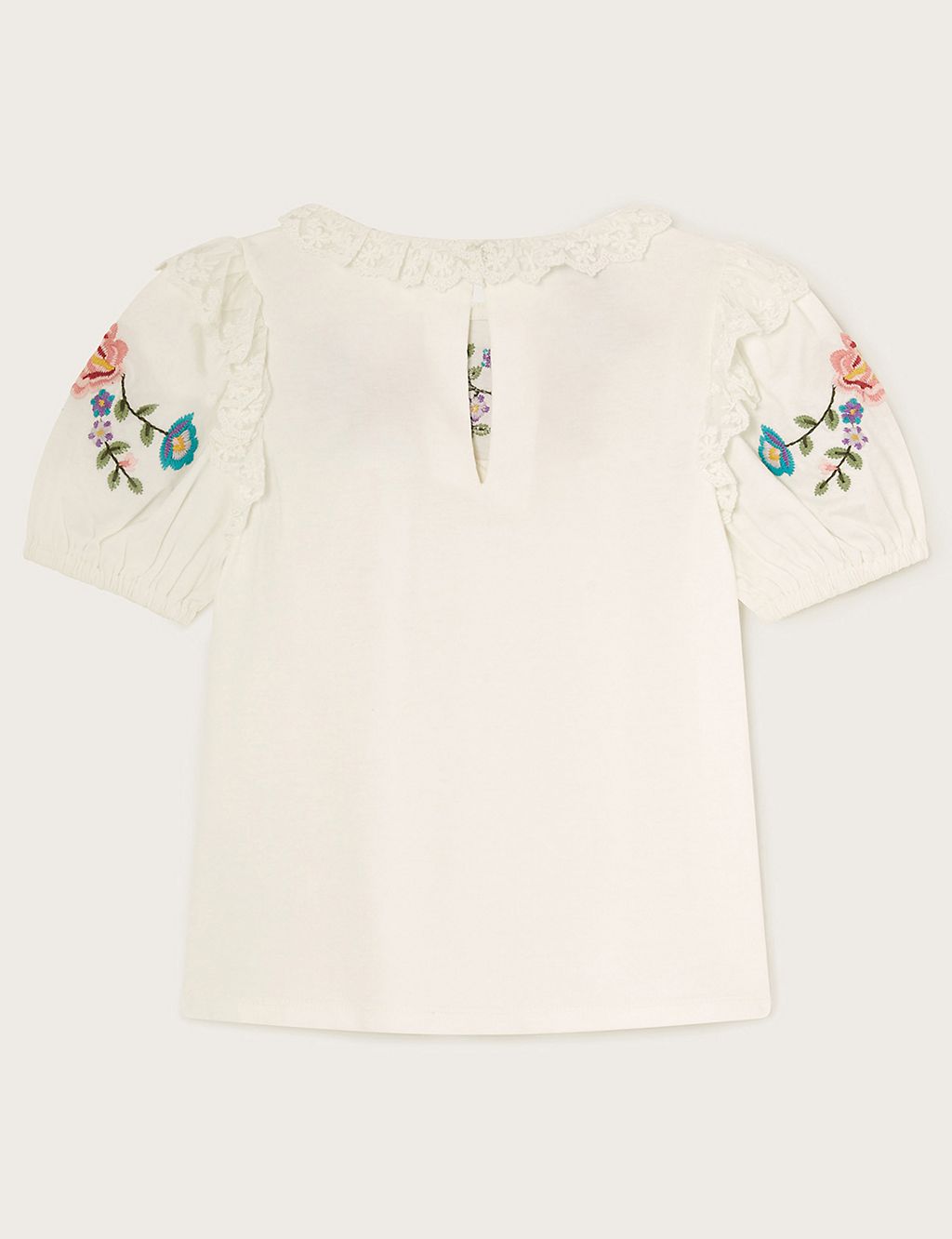 Pure Cotton Flower Embroidered Top (3-12 Yrs) 1 of 3