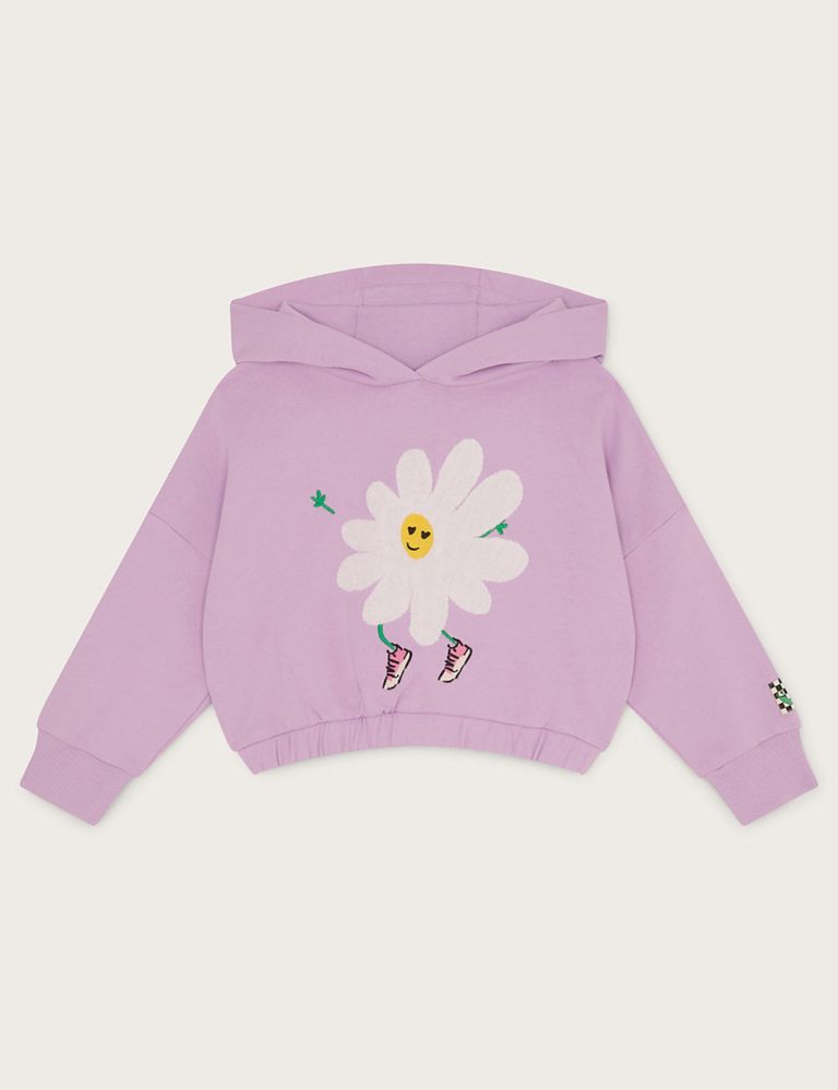 Pure Cotton Flower Graphic Hoodie (3-13 Yrs) 2 of 4
