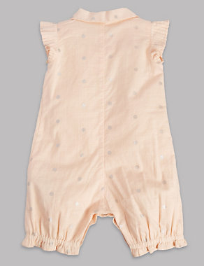 Pure Cotton Foil Spotted Romper Image 2 of 3