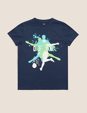 Pure Cotton Football T-Shirt (6-16 Yrs) Image 2 of 4