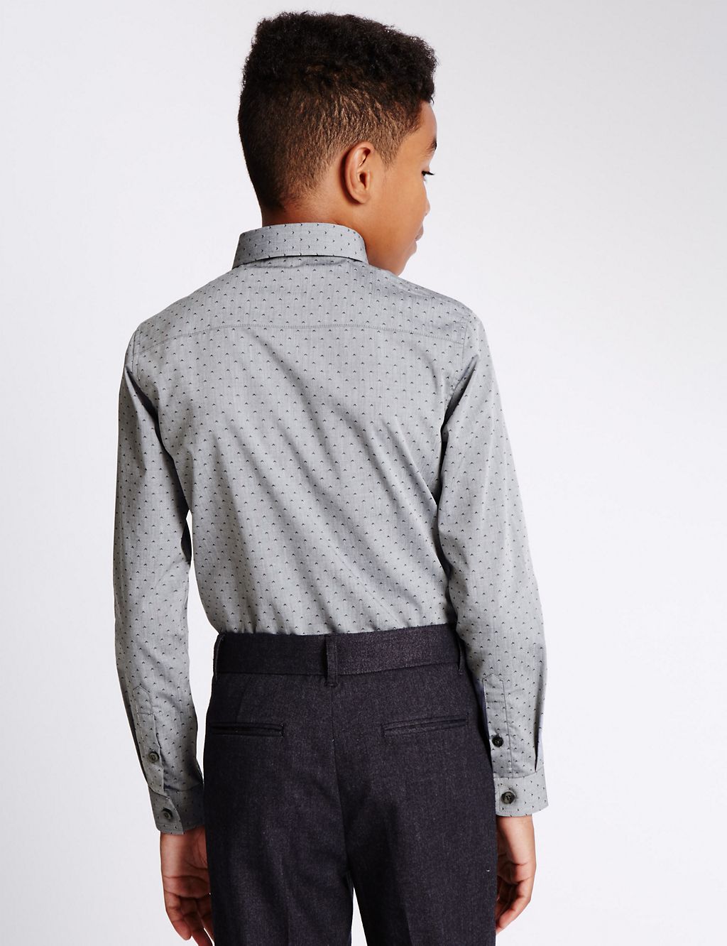 Pure Cotton Formal Shirt with Tie (5-14 Years) 2 of 4