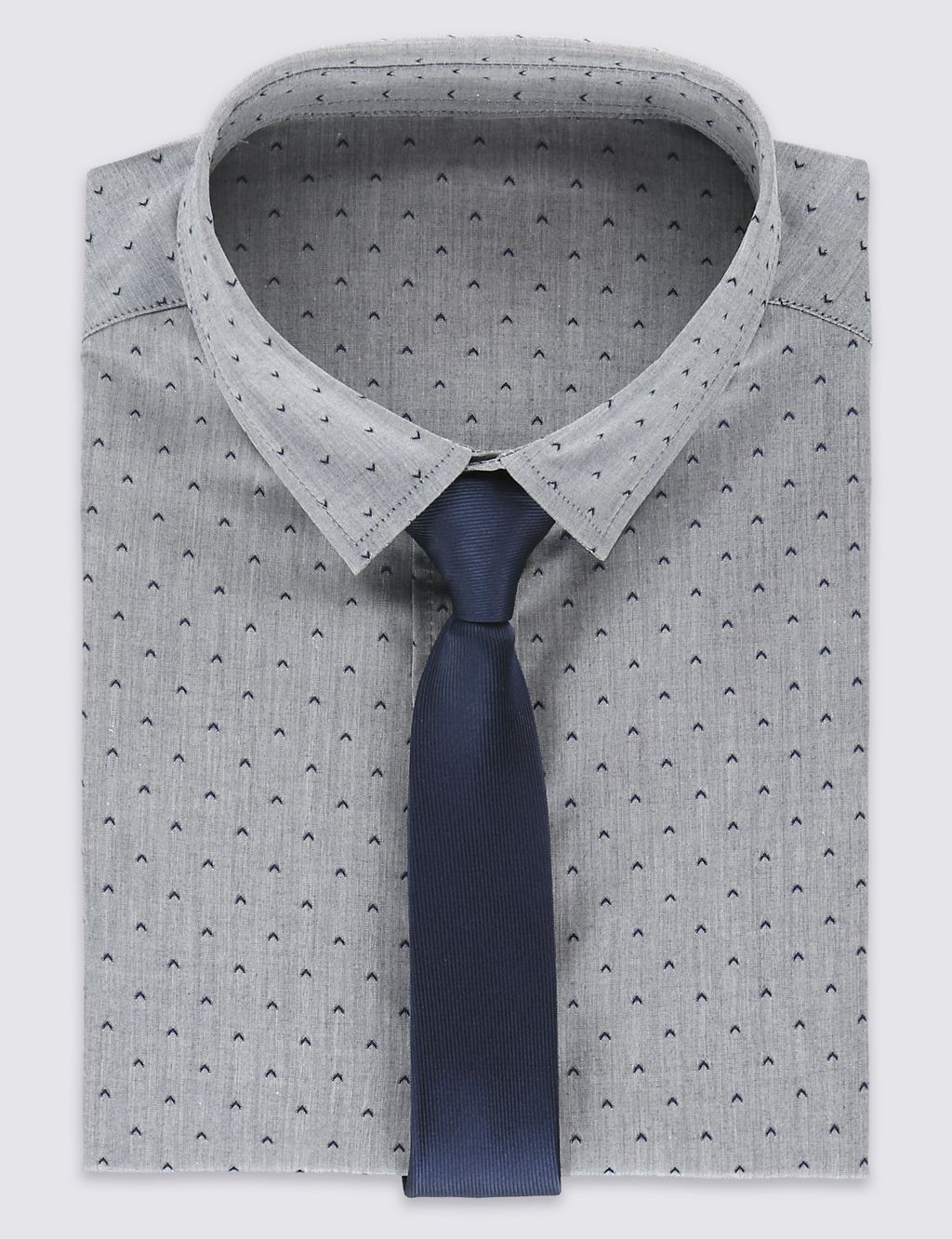 Pure Cotton Formal Shirt with Tie (5-14 Years) 1 of 4