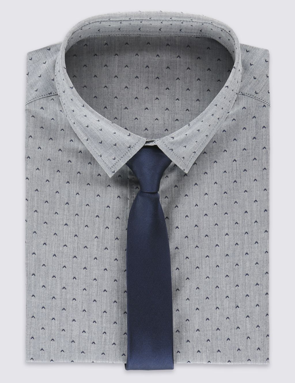 Pure Cotton Formal Shirt with Tie (5-14 Years) 1 of 4
