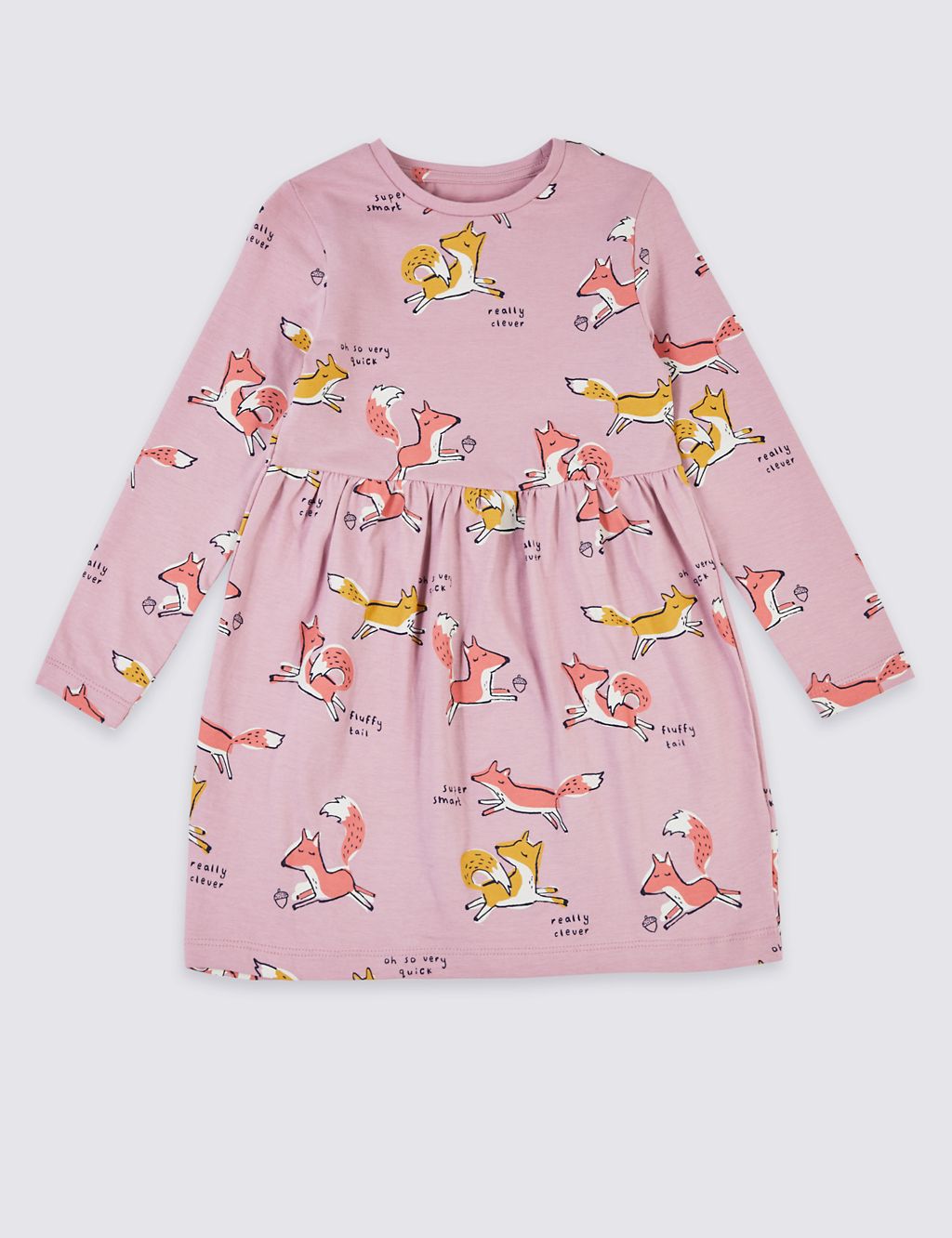 Pure Cotton Fox Print Dress (3 Months - 7 Years) 1 of 4