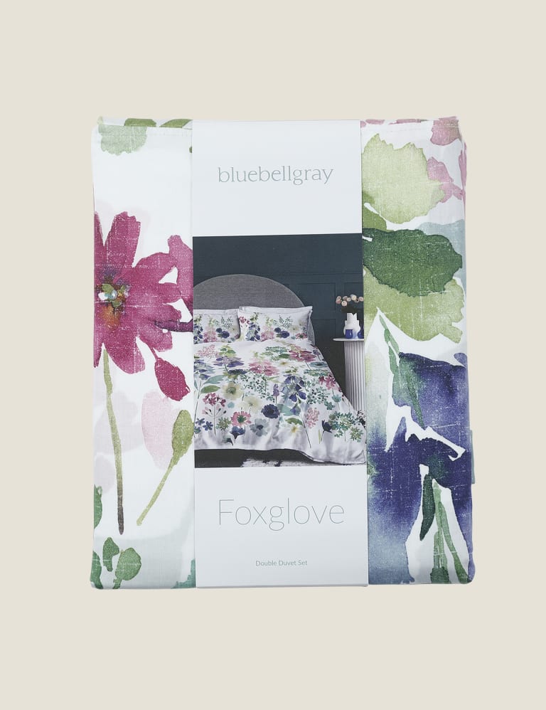 Pure Cotton Foxglove Bedding Set Bluebellgray M&S