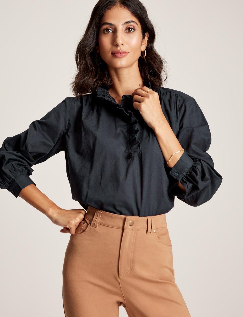 Frill neck blouse uk online