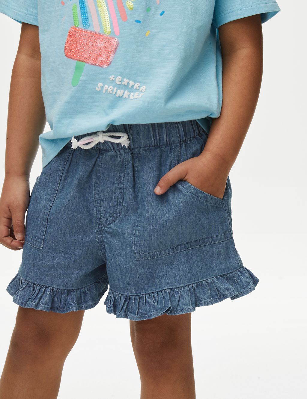 Pure Cotton Frill Shorts (2-8 Yrs) 2 of 5