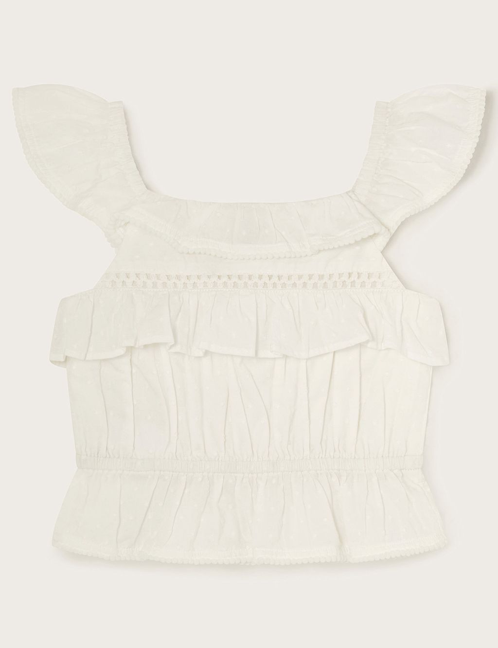 Pure Cotton Frill Top (3-13 Yrs) 1 of 3