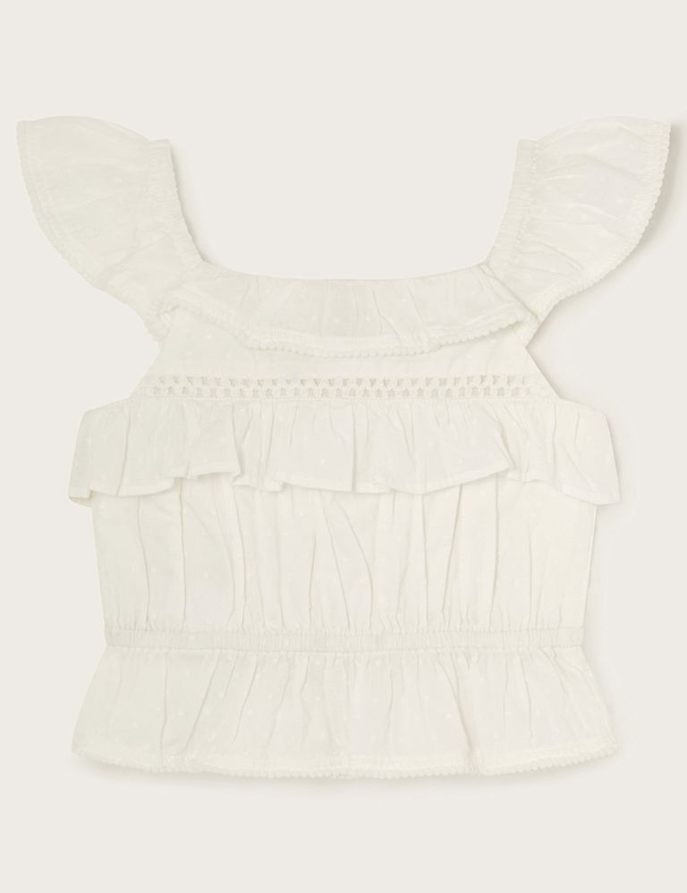 Pure Cotton Frill Top (3-13 Yrs) 2 of 3