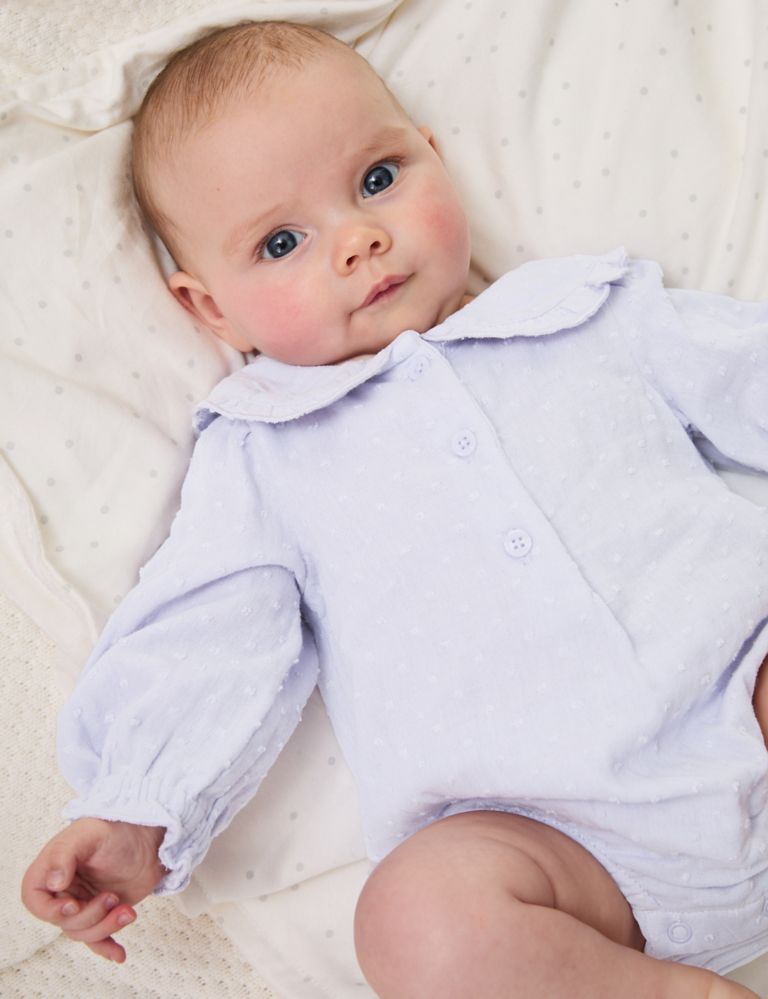 Pure Cotton Frilled Romper (7lbs-1 Yrs) 1 of 7