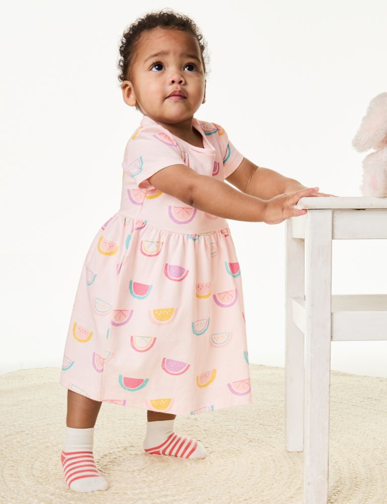 Pure Cotton Fruit Dress (0-3 Yrs) 1 of 5