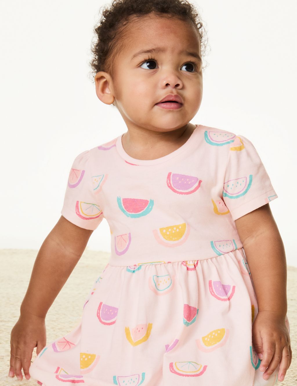 Pure Cotton Fruit Dress (0-3 Yrs) 5 of 5