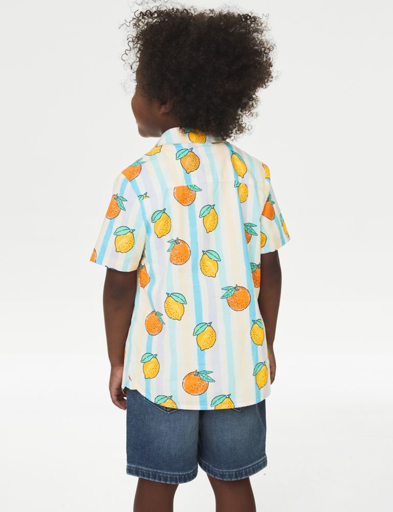 Pure Cotton Fruit Print Shirt & T-Shirt Set (2–8 Yrs) 5 of 6