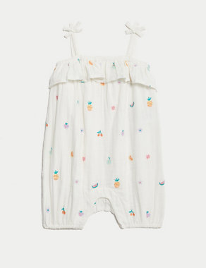Pure Cotton Fruit Romper (0-3 Yrs) Image 2 of 5