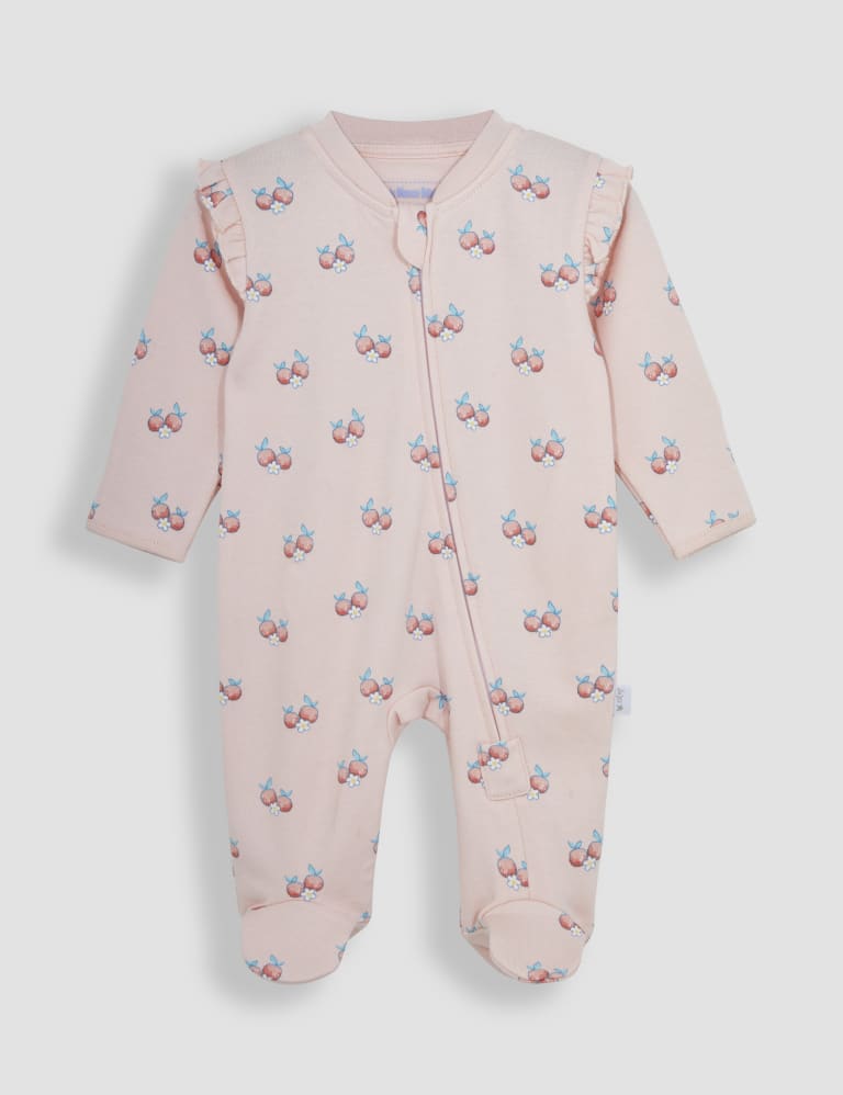 Pure Cotton Fruit Zip Sleepsuit 7lbs 12 Mths