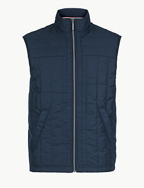 Pure Cotton Funnel Neck Gilet Image 2 of 5