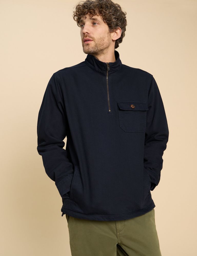 Pure Cotton Funnel Neck Jacket 1 of 6