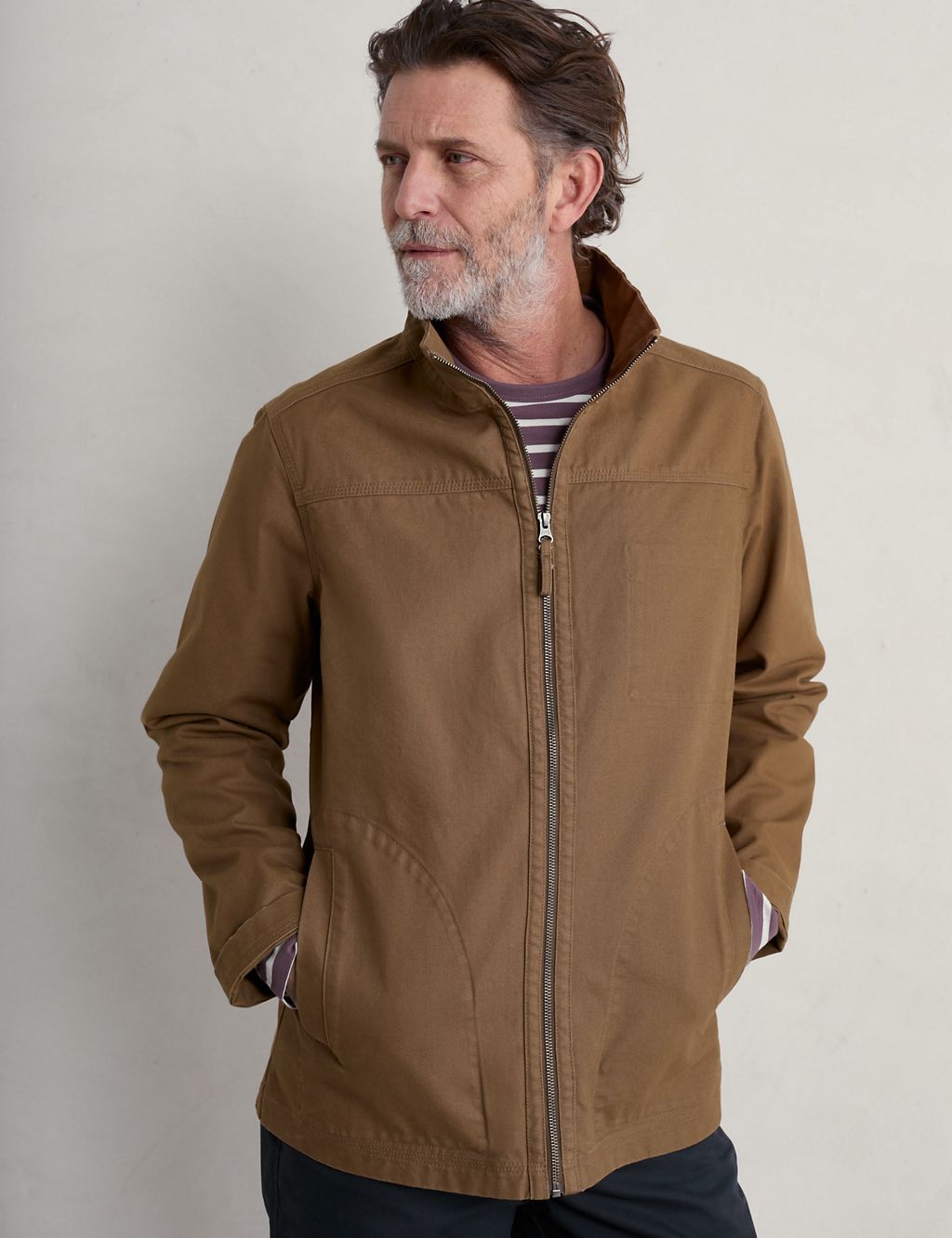 Pure Cotton Funnel Neck Utility Jacket 2 of 5