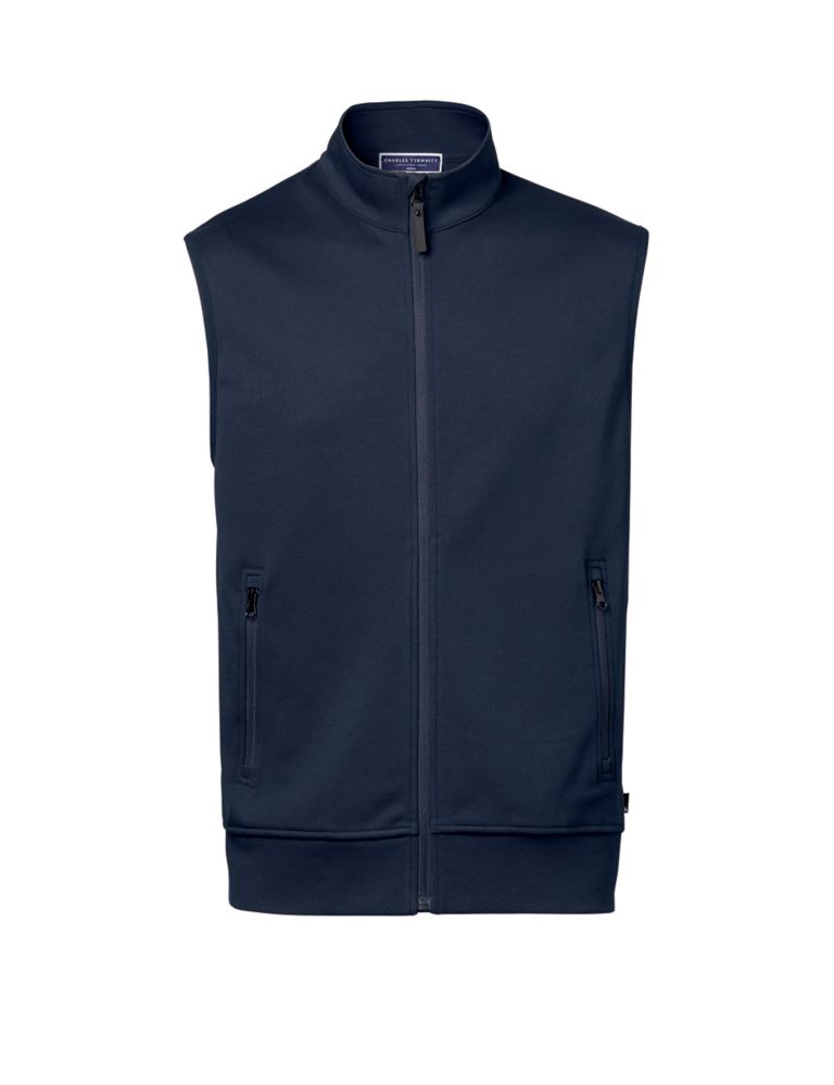 Pure Cotton Funnel Neck Zip Up Gilet 2 of 7
