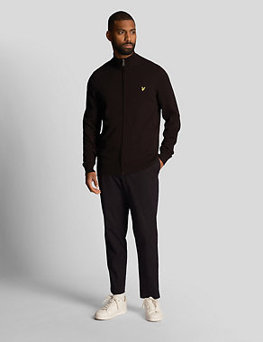 Pure Cotton Funnel Neck Zip Up Jumper Image 2 of 4