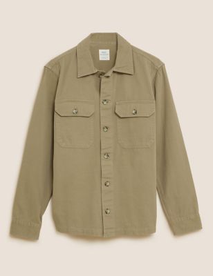 Pure Cotton Garment Dyed Overshirt Image 2 of 5