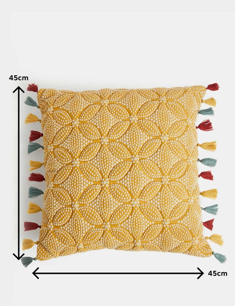 Pure Cotton Geometric Embroidered Cushion 5 of 5