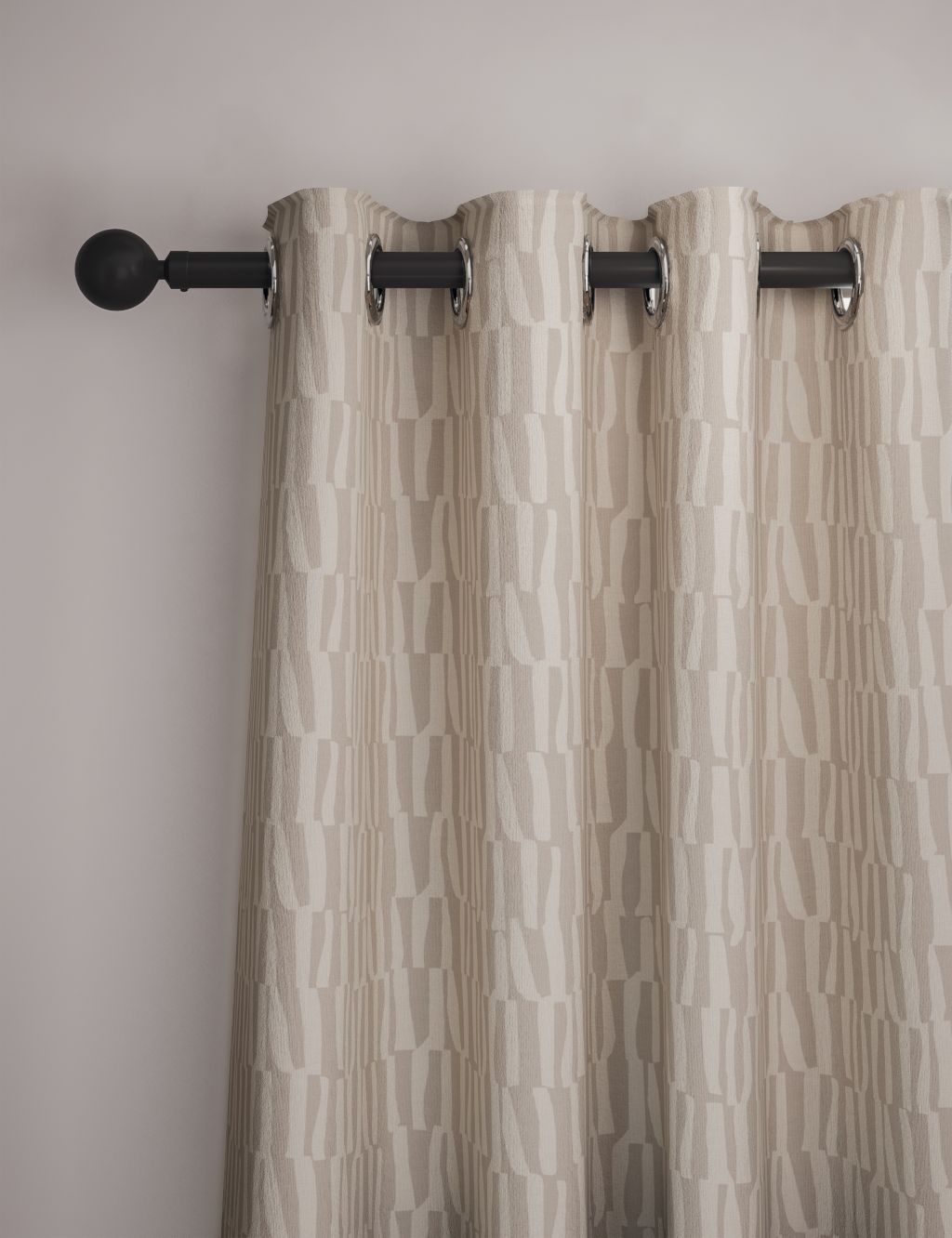 Pure Cotton Geometric Eyelet Curtains 3 of 5