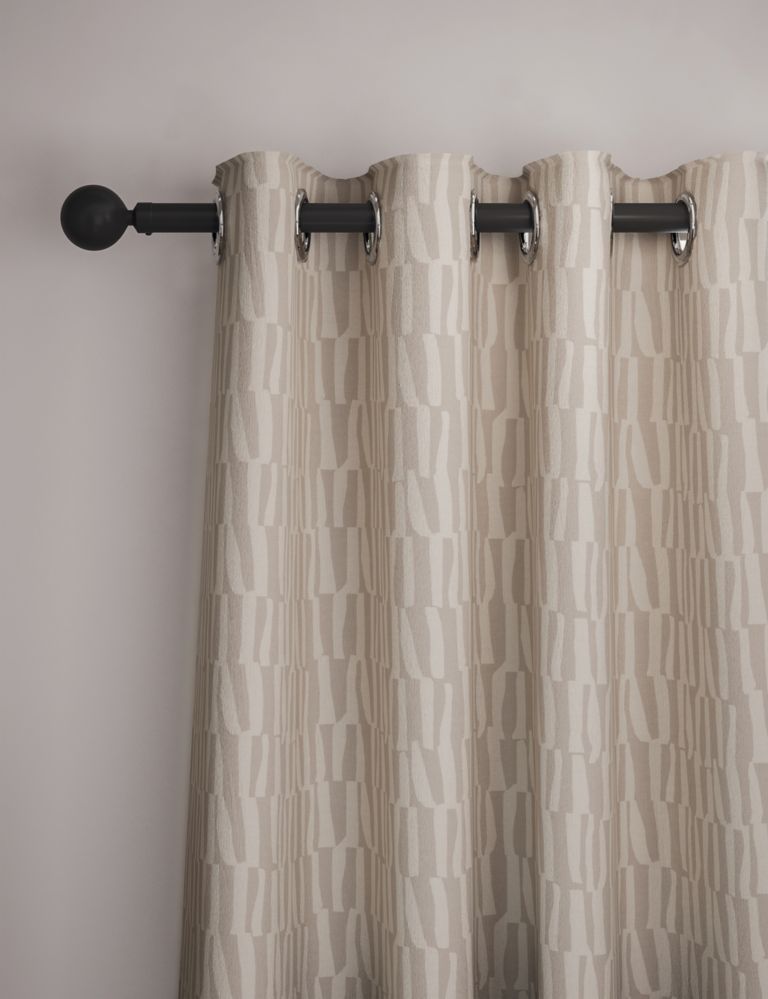 Pure Cotton Geometric Eyelet Curtains 1 of 5