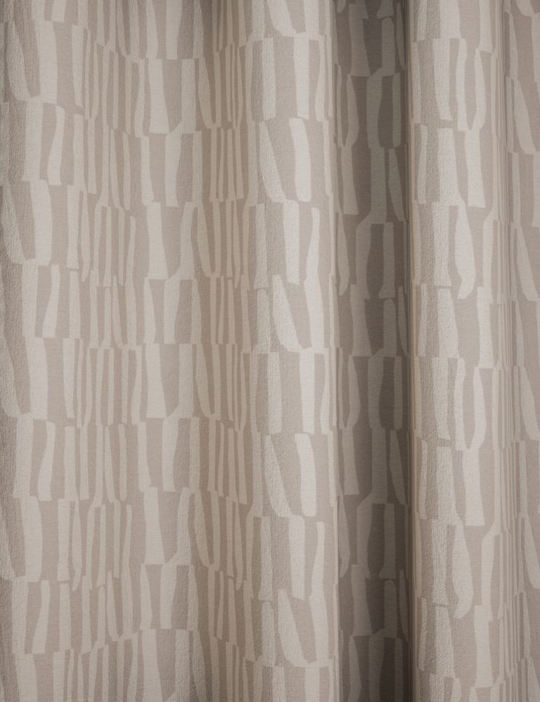 Pure Cotton Geometric Eyelet Curtains 2 of 5