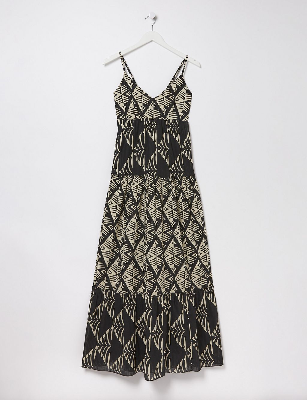 Pure Cotton Geometric Midi Waisted Dress 1 of 5