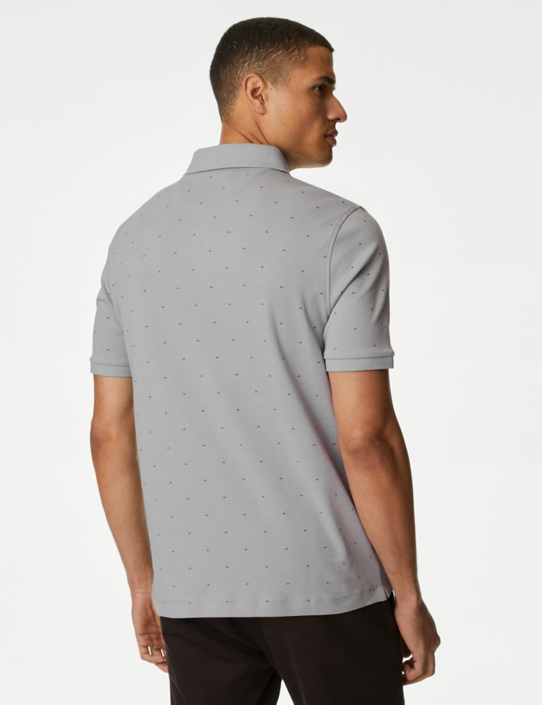Pure Cotton Geometric Print Polo Shirt 5 of 5