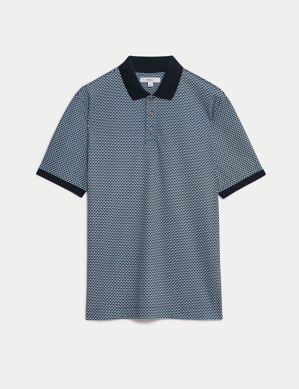 Pure Cotton Geometric Print Polo Shirt 1 of 5