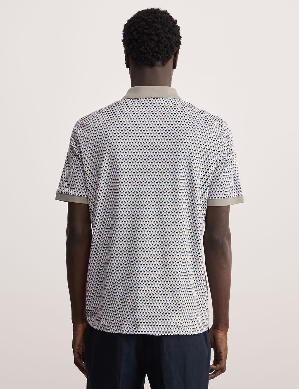 Pure Cotton Geometric Print Polo Shirt 4 of 7