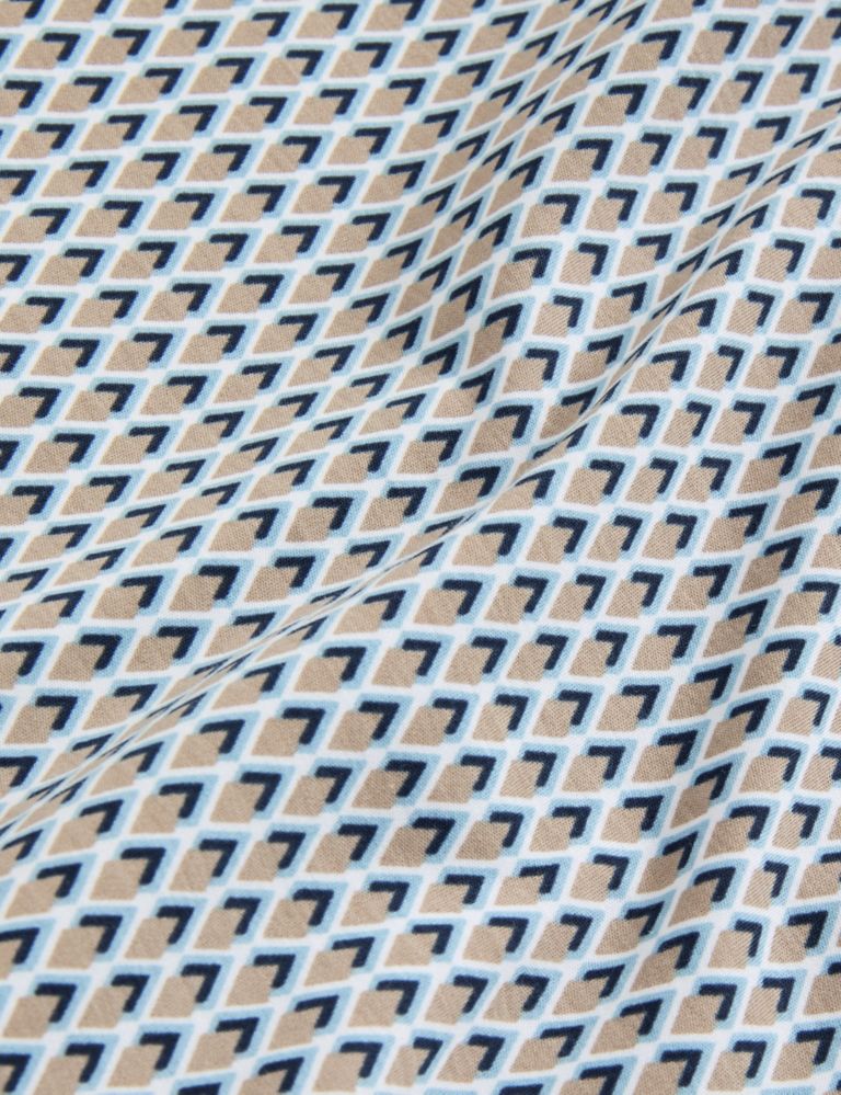 Pure Cotton Geometric Print Polo Shirt 7 of 7