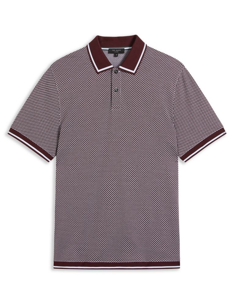 Pure Cotton Geometric Print Polo Shirt 2 of 3