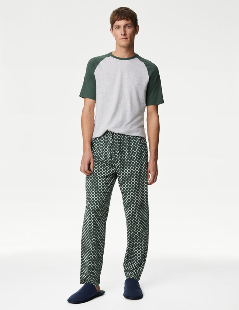 Pure Cotton Geometric Print Pyjama Set | M&S Collection | M&S
