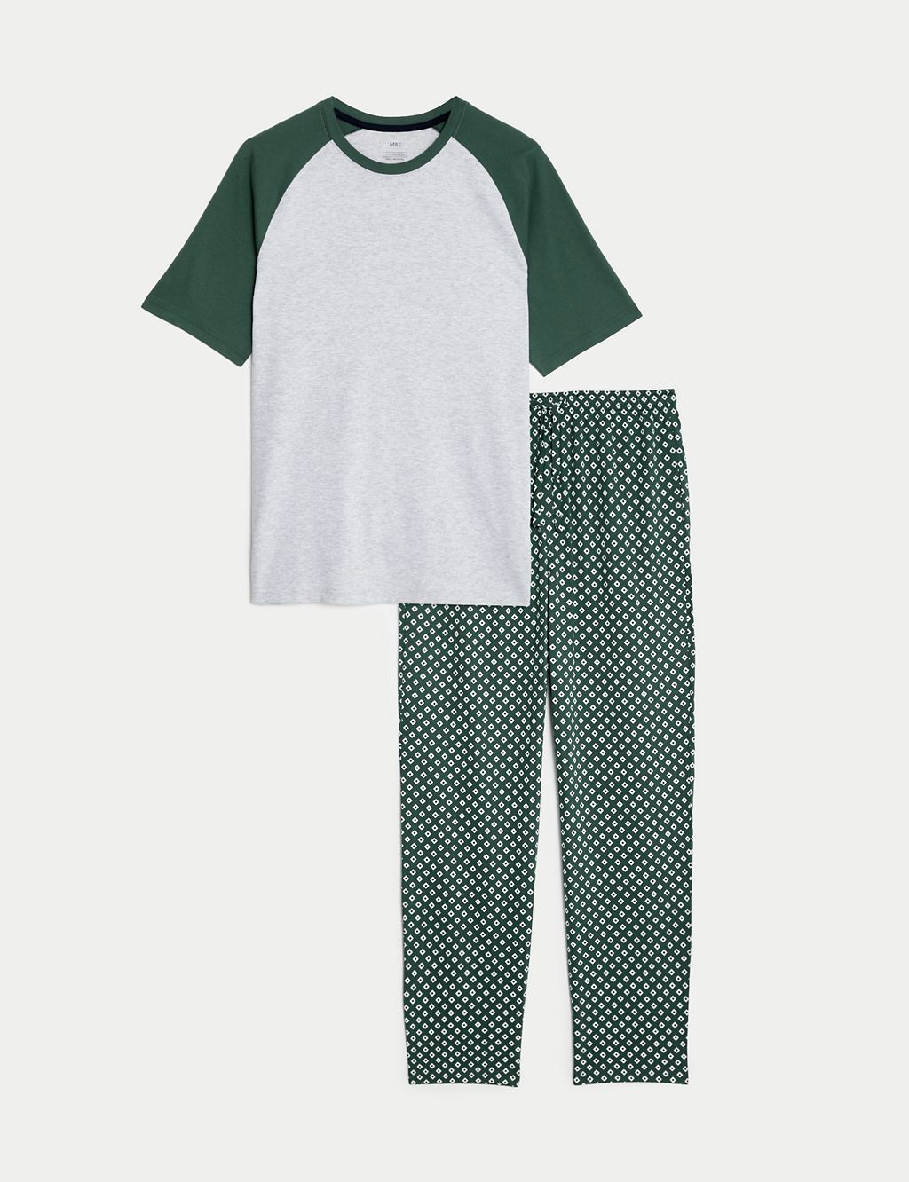 Pure Cotton Geometric Print Pyjama Set 1 of 6