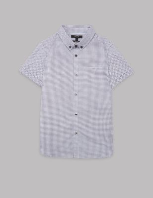 Pure Cotton Geometric Print Shirt (3-14 Years) Image 2 of 3