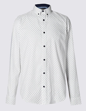 Pure Cotton Geometric Print Shirt Image 2 of 5