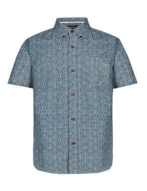 Pure Cotton Geometric Print Shirt with Magnifying Glass Toy Image 2 of 8