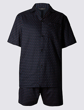 Pure Cotton Geometric Print T-Shirt & Shorts Set Image 2 of 4