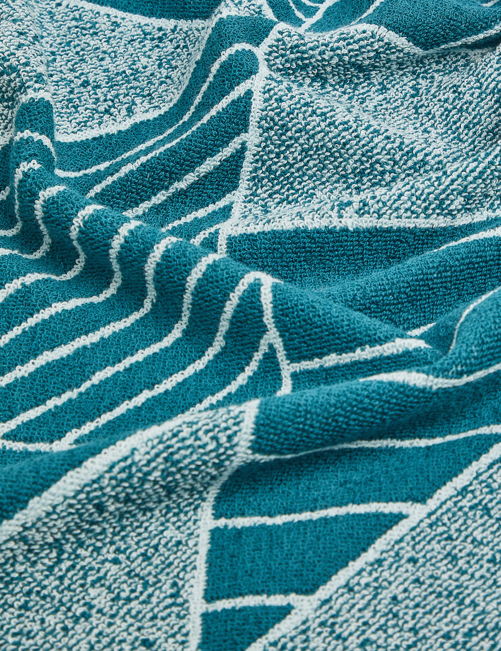 Pure Cotton Geometric Print Towel M&S